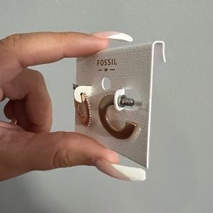 Fossil Rose Gold Hoops